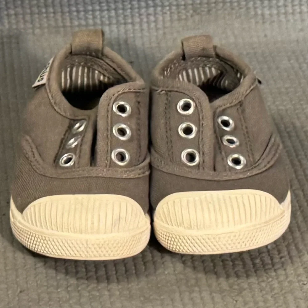 CHÜS Dylan Gray Canvas Lace-Up Slip On Shoes Size‎ 5.5C US 21 EU